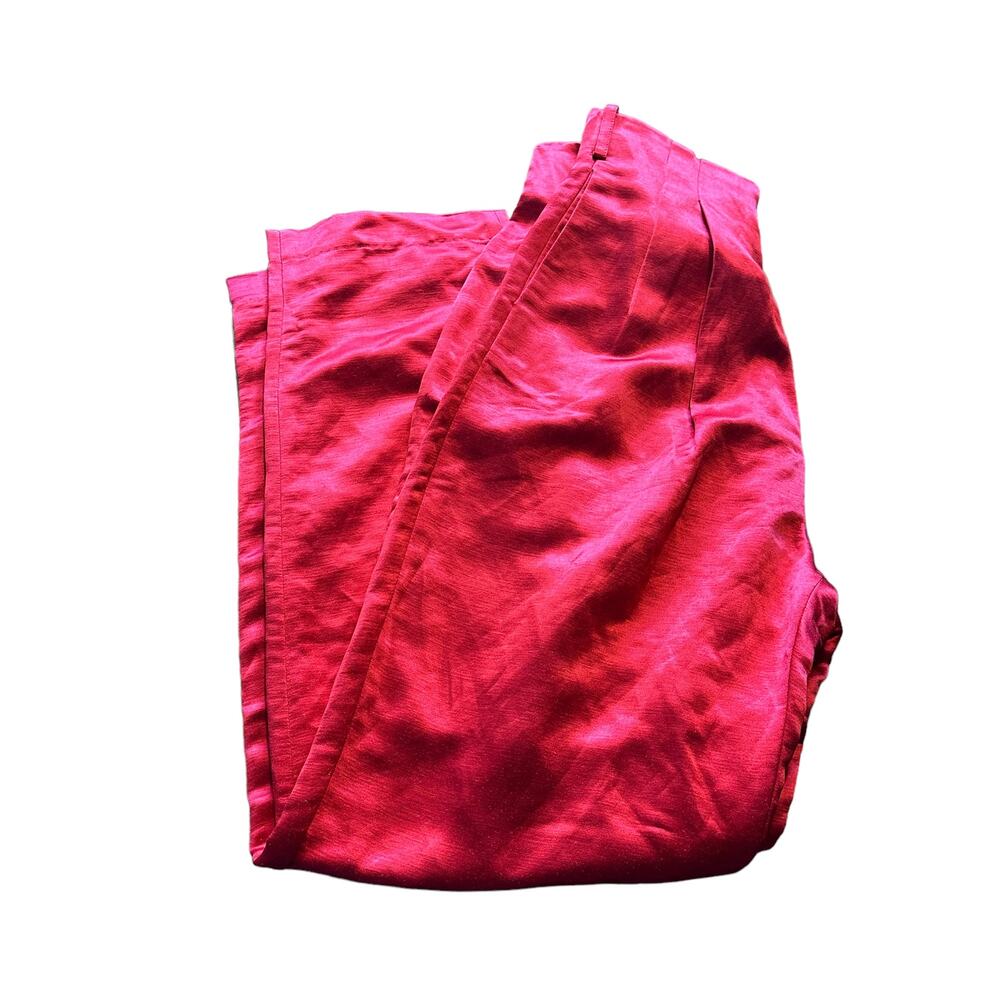 Atoir Red Silk Trouser Pants SMALL High Rise Ankle Straight Designer $415 NEW - Picture 5 of 11